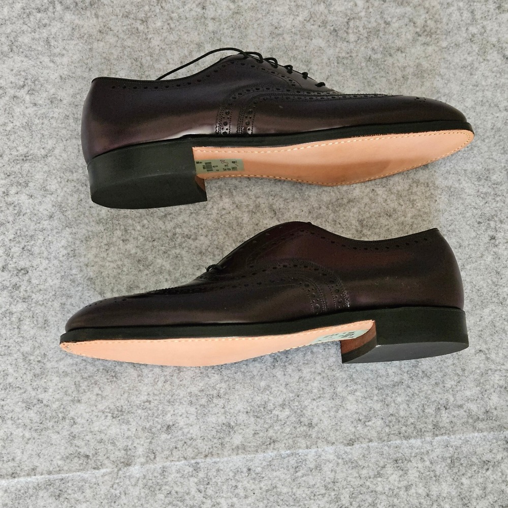 Johnston & Murphy Aristocraft Burgundy Leather Wingtip Oxford Shoes Mens 10 - Picture 4 of 8